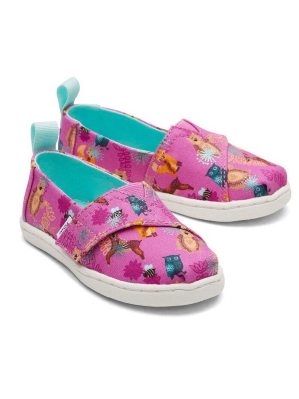 Toms Alpargata limited edition dark fuchsia Woodland animal
